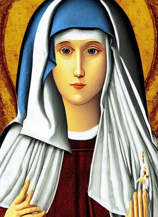 Image similar to digital art of saint catherine of siena vector art beautiful painterly features