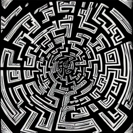 Prompt: a nightmare maze