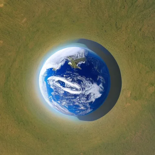 Image similar to satellite view of a flat earth from above