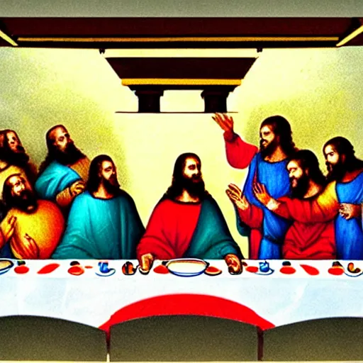 Image similar to dreambot at the last supper