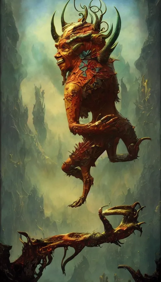 Image similar to exquisite imaginative friendly weird creature poster art humanoid colourful movie art by : : weta studio tom bagshaw james jean frank frazetta