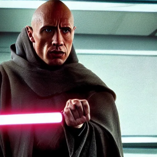 Image similar to The Rock playing Palpatine in Star Wars