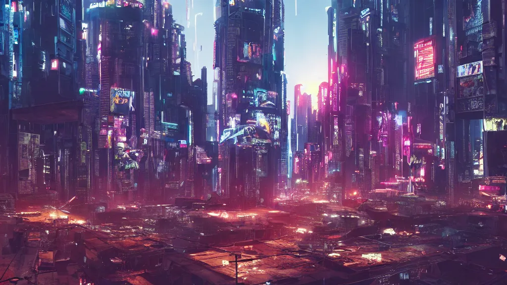 ArtStation - Cyberpunk City Landscape