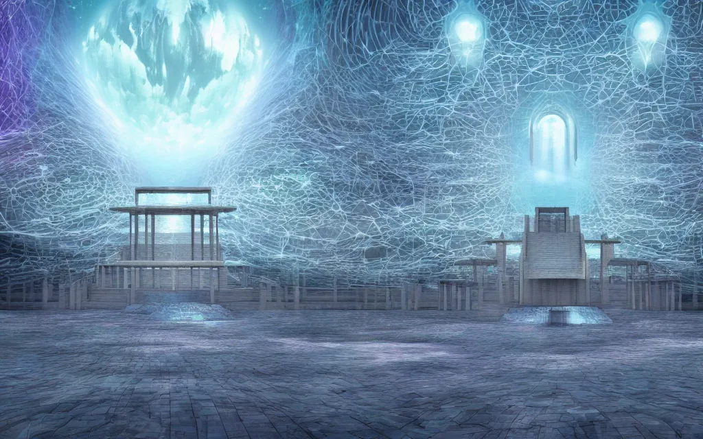 Image similar to prophecy of a techno - spiritual utopian temple, perfect future, award winning digital art