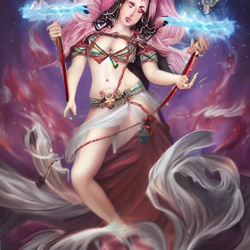 Image similar to a beautiful goddess of destruction by Jun Yung Shin