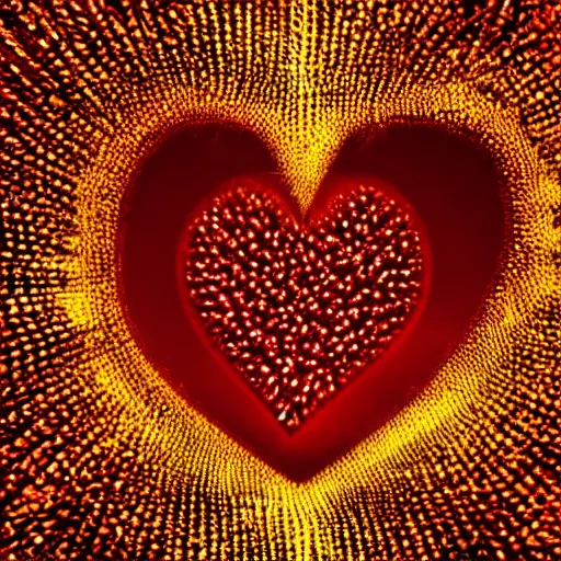 Image similar to 4 k macro photo of a heart exploding