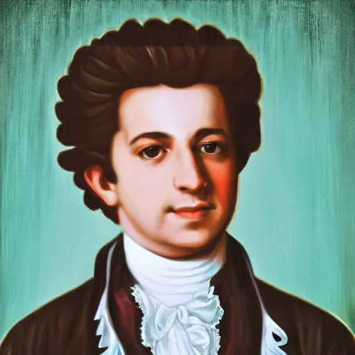 Prompt: charlie puth as wolfgang amadeus mozart portrait