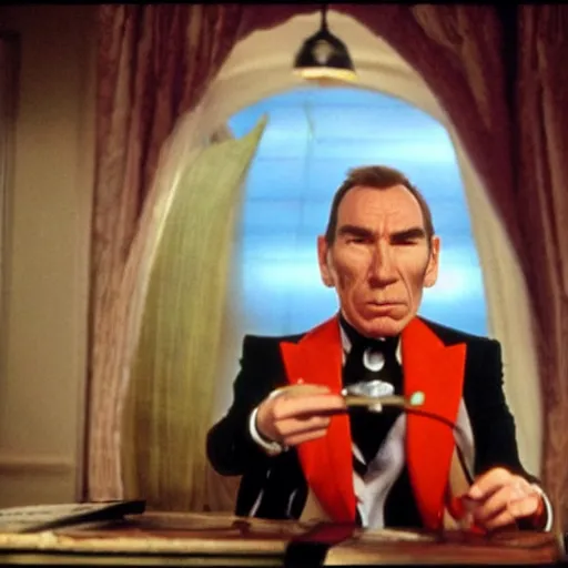 Image similar to pete postlethwaite as austin powers, movie still