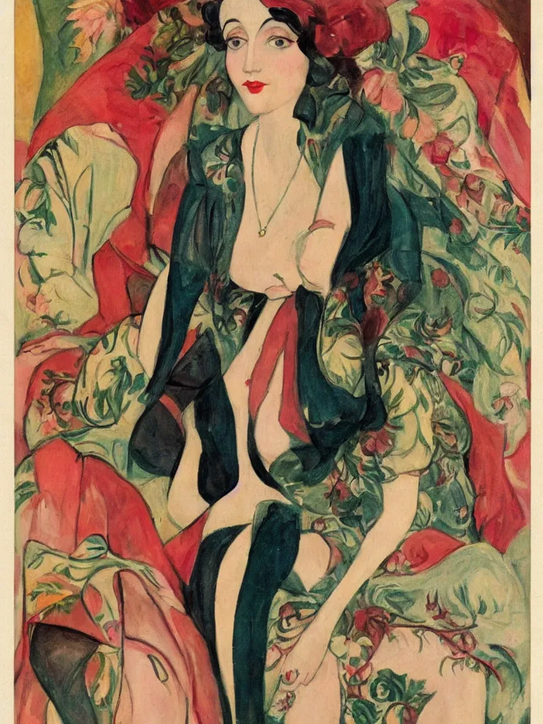 Image similar to a portrait of a woman by gerda wegener, 1 9 2 0 era fashion,