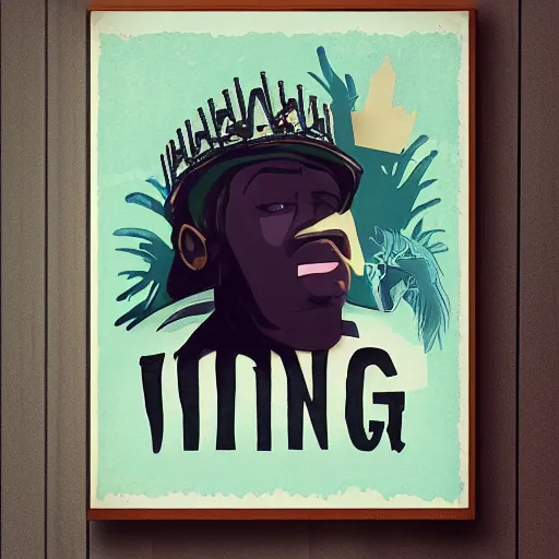 Image similar to king von poster, ilustrator, picsart, deviantart trending