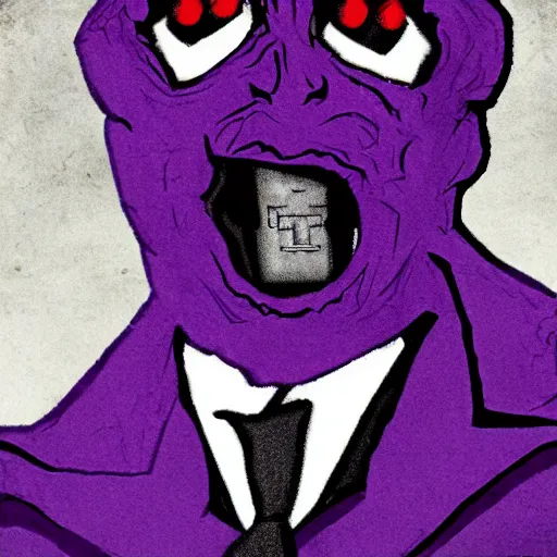 Image similar to the man behind the slaughter, purple guy