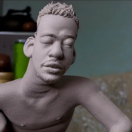 Image similar to diplo made of clay, claymation