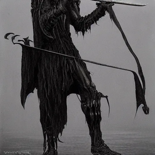 Image similar to the grim reaper playing in a heavy metal band, live on stage, photorealism, by Wayne Barlowe