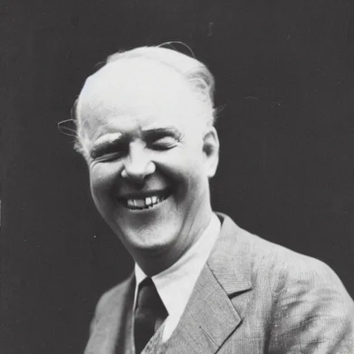 Image similar to friendly british gentleman lord is telling a joke, vintage photo