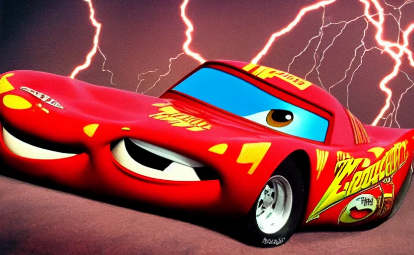 Prompt: fractal lightning mcqueen from cars, cookbook photo, in 1 9 9 5, y 2 k cybercore, industrial photography, still from a ridley scott movie