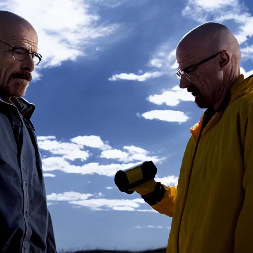 Prompt: A scene of Breaking Bad with Walter White smoking crack for the first time, realistic, photorealistic, high-resolution, 4k, large sensor dslr photo, Directed by Vince Gilligan