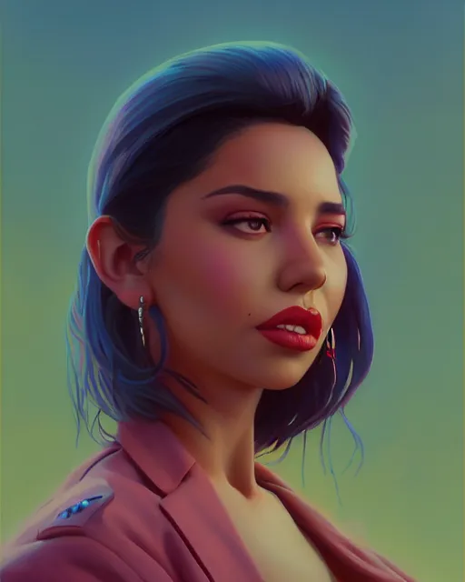 Image similar to highly detailed vfx portrait of selena quintanilla perez by stephen bliss, chalk, unrealengine, greg rutkowski, loish, rhads, beeple, chalk, makoto shinkai and lois van baarle, ilya kuvshinov, rossdraws, tom bagshaw, basil gogos