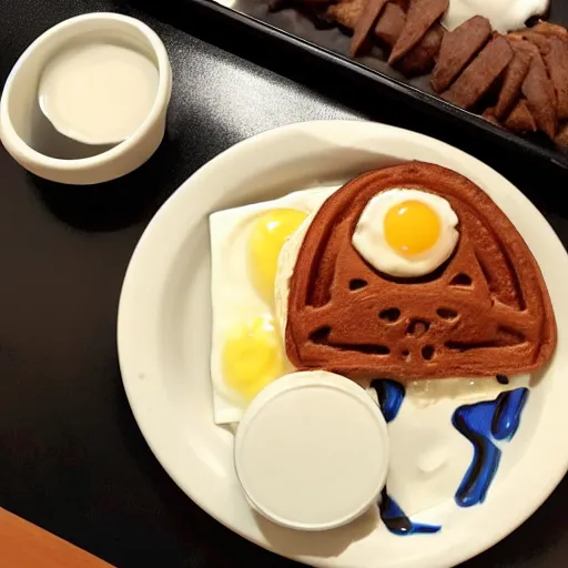 Image similar to IHOP's new Doom themed breakfast items