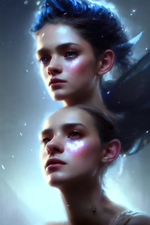 Image similar to cinematic shot of an epic portrait of a fairy dressed in military clothes, shiny skin, beautiful eyes, beautiful, small details, night setting, realistic poster with volumetric light from craig mallism, artgerm, jeremy lipkin and michael garmash, unreal engine, radiant light, detailed and complex environment, digital art, trends at art station, a masterpiece