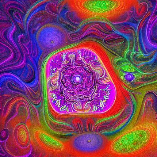 dmt trip interdimensional beings in fractals, highly | Stable Diffusion