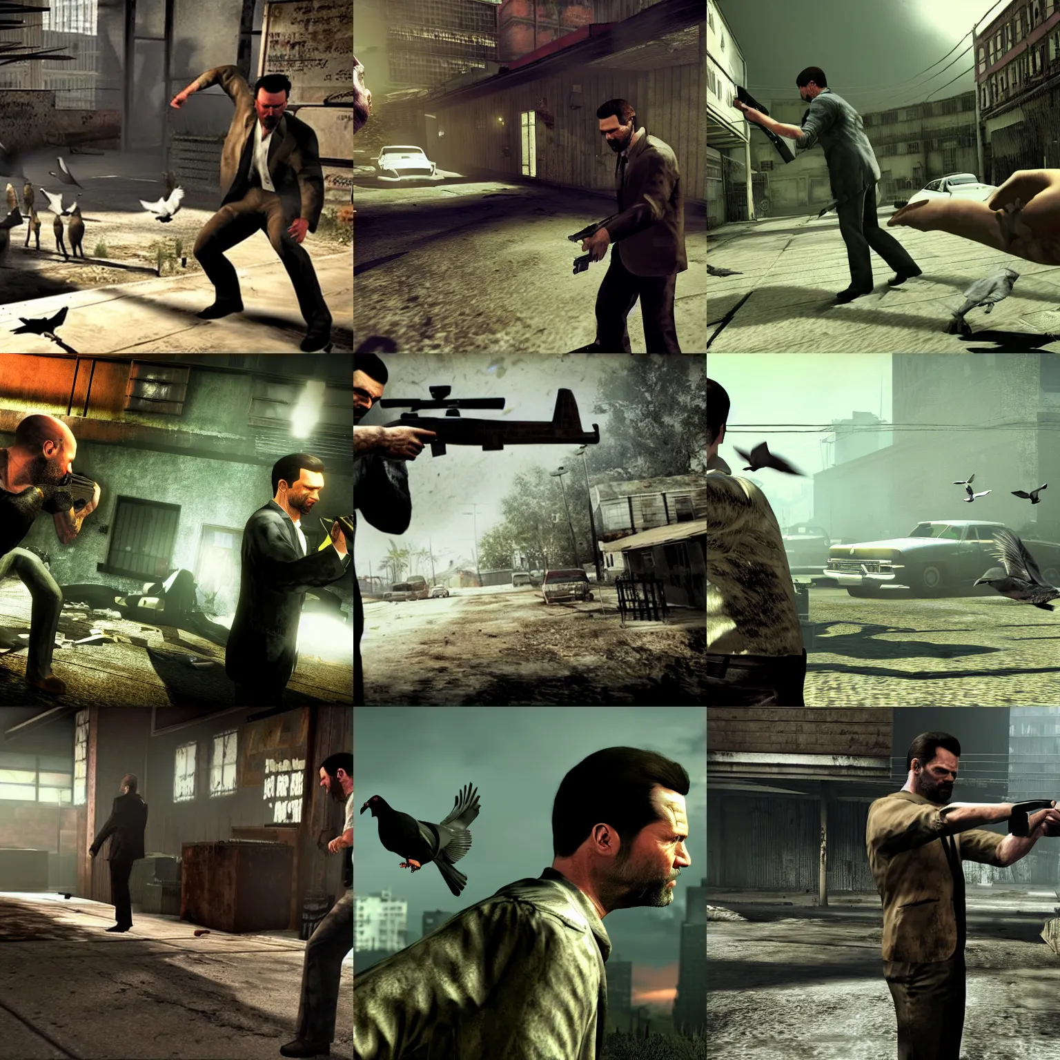 A promo screenshot from Max Payne 4: The Flight of Max, Stable Diffusion