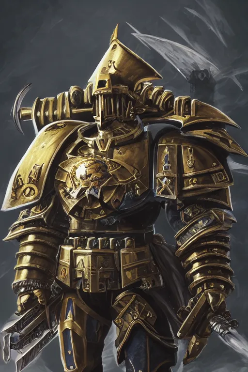 Image similar to armor portrait heros warhammer 4 0 k horus heresy fanart - the primarchs emperor by johannes helgeson animated with vfx concept artist & illustrator global illumination ray tracing hdr fanart arstation zbrush central hardmesh 8 k octane renderer comics stylized