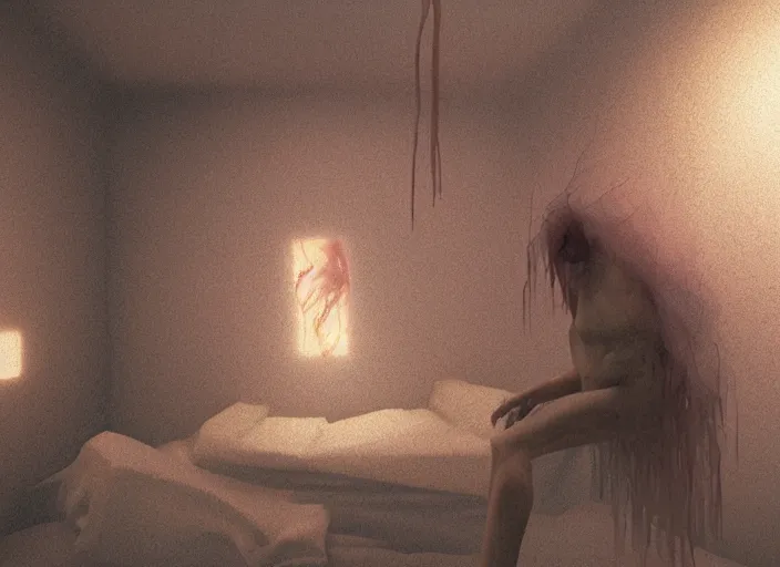 Image similar to rgb, woman, bedroom full of fire, rage, cinematic, movie scene, inspired by zdzislaw beksinski, clothes made out of veins,, cables everywhere, bedroom, ultra realistic, concept art, intricate details, highly detailed, photorealistic, octane render, 8 k