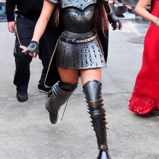 Image similar to Selena gomez in knight armor