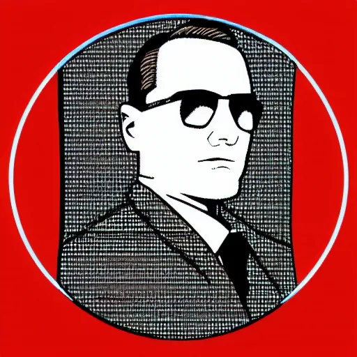 Prompt: D. B. Cooper, intricate vector clipart