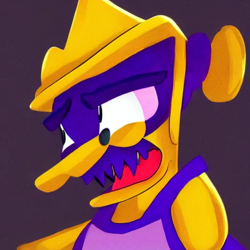 Image similar to waluigi, concept art by minerva j. chapman, trending on cg society, computer art, official art, anime aesthetic, anime,