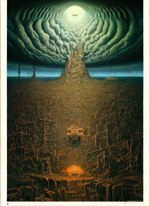 Image similar to hyper detailed 3d render like a Oil painting - the immanentization of the eschaton by Jacek Yerka, Mariusz Lewandowski, Houdini algorithmic generative render, Abstract brush strokes, Masterpiece, Edward Hopper and James Gilleard, Zdzislaw Beksinski, Mark Ryden, Wolfgang Lettl, hints of Yayoi Kasuma, octane render, 8k