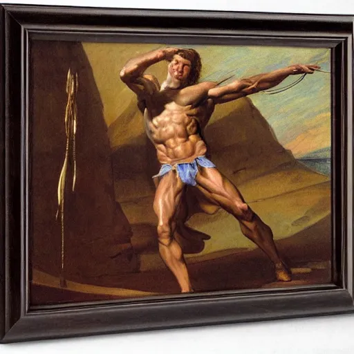 Prompt: an muscular jedi man, anatomy, george frederic watts