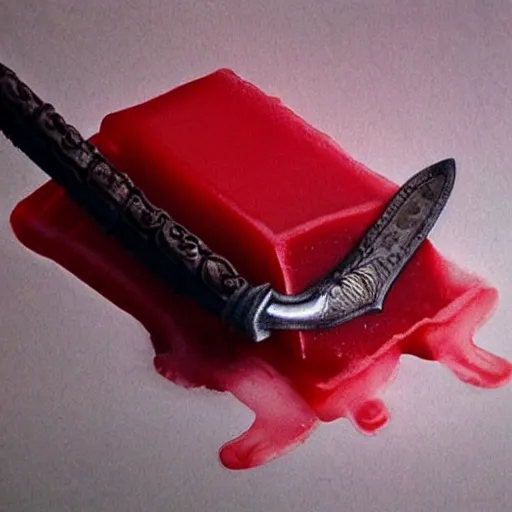 Prompt: sword made of jello, photorealistic