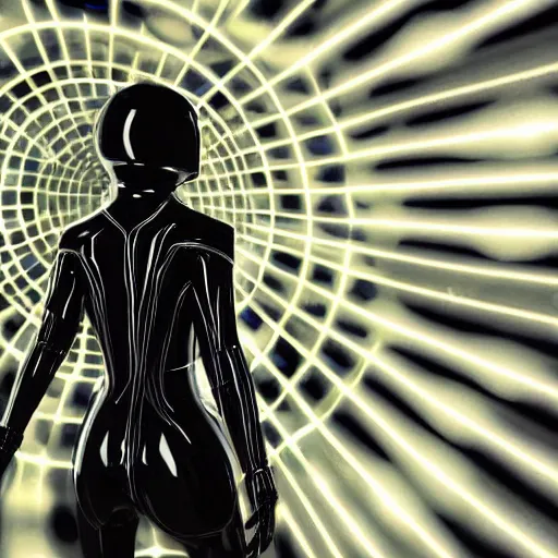 Image similar to love, diverse black hole cybersuits, from behind, connection rituals, wide wide angle, vivid, elaborate, highly detailed, beautiful lighting