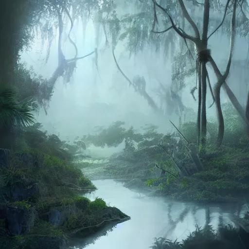 Image similar to Wild misty jungles, 8k, detailed, concept art, realistic, trending on artstation