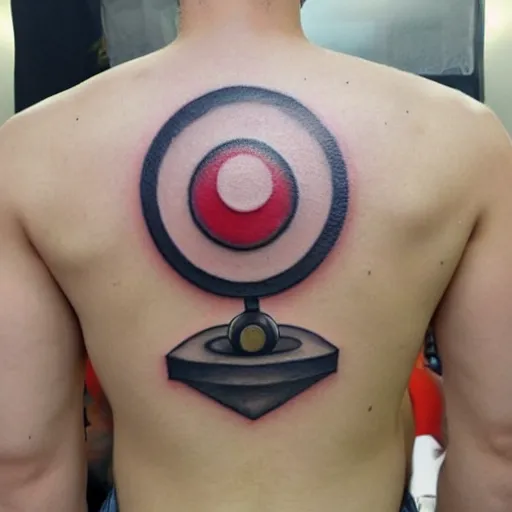 Image similar to Pokeball Tattoo on male back