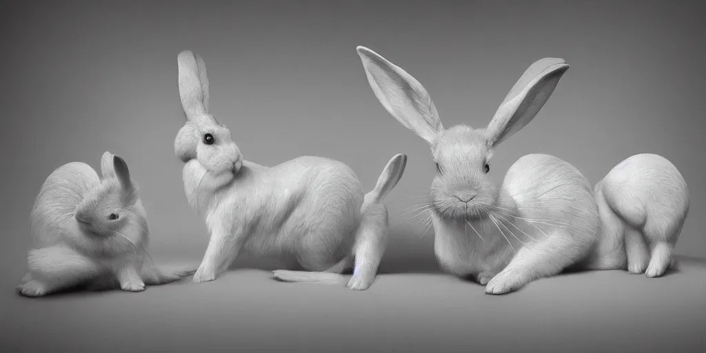 Prompt: hyperrealistic photography of a highly detailed and symmetrical gorgeous very beautiful rabbits draped in white satin in a prison, in the style of livio scarpella, beth cavener, jin kagetsu, face symmetry, masterpiece, award - winning, sharp focus, intricate concept art, ambient lighting, 8 k, artstation