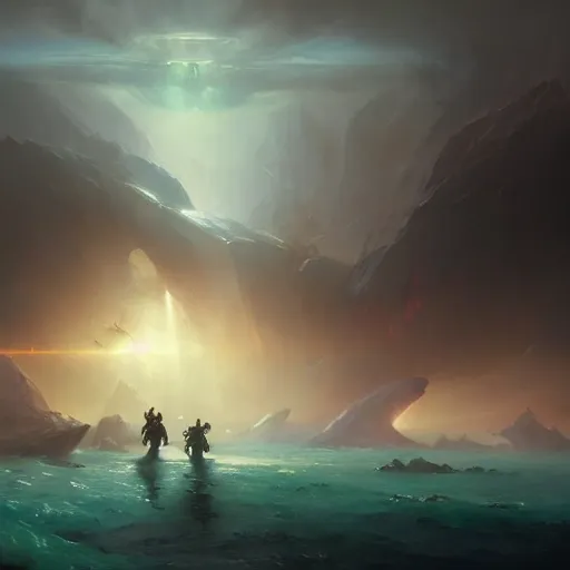 Image similar to a halo war made by ivan aivazovsky, peter mohrbacher, greg rutkowski volumetric light effect broad light oil painting painting fantasy art style sci - fi art style realism premium prints available artwork unreal engine