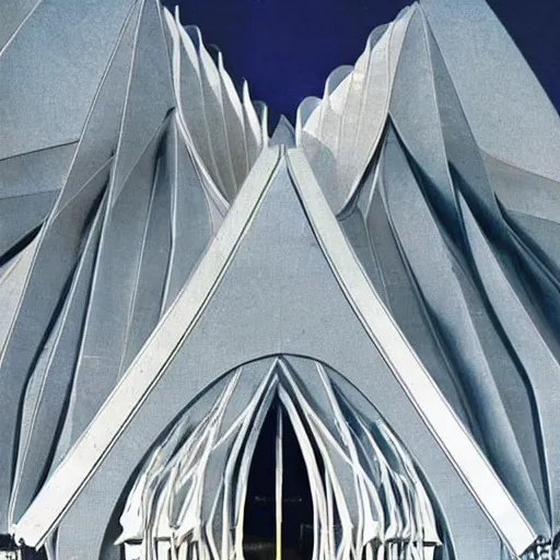 Prompt: futuristic cathedral by buckminster fuller and syd mead, intricate contemporary architecture, photo journalism, photography, cinematic, national geographic photoshoot