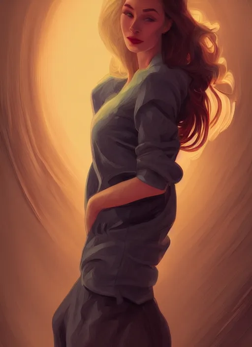 Image similar to veronica lake detailed clothing, half body shot, arms down, path traced, highly detailed, high quality, digital painting, alena aenami, lilia alvarado, shinji aramaki, karol bak, alphonse mucha, tom bagshaw