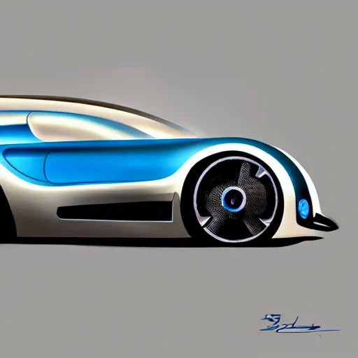 Image similar to futuristic bugatti concept art, digital painting, sharp, 8k, super detailed, illustration