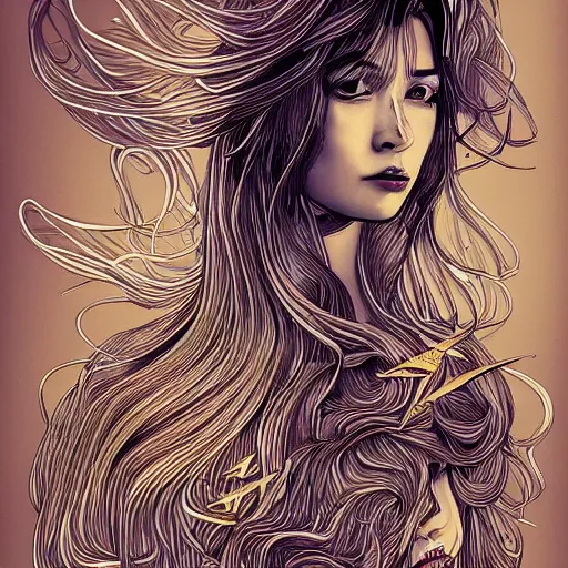 Image similar to gold and silver tones, cybernetic princess, style of moebius, james jean, mcbess, long glowing ethereal hair, cinematic, highly detailed, award winning, 8 k photorealistic