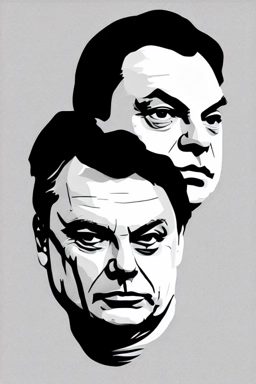 Image similar to minimalist style art of viktor orban, illustration, vector art