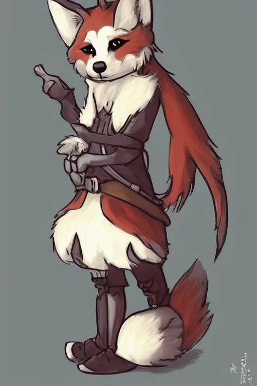 Image similar to a cute medieval anthropomorphic fox with a fluffy tail, comic art, trending on furaffinity, cartoon, kawaii, backlighting, furry art!!!, cool shading, concept art