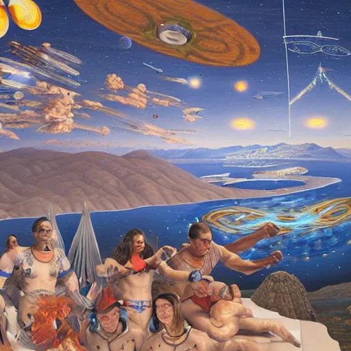 Prompt: Liminal space in outer space by Kent Monkman