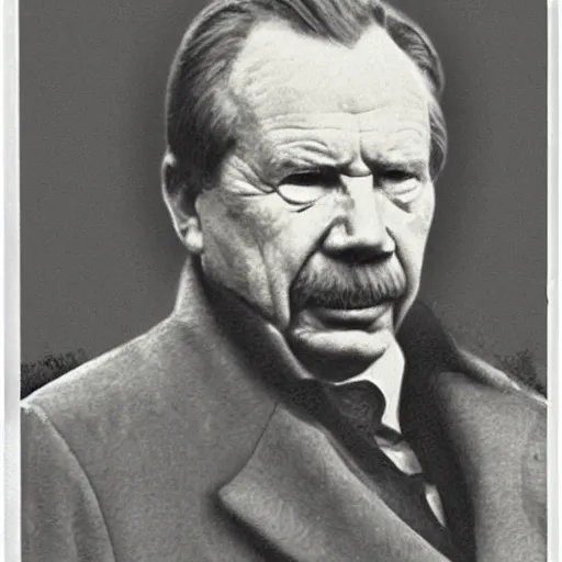 Prompt: president vaclav havel as a character drawn by adolf bork