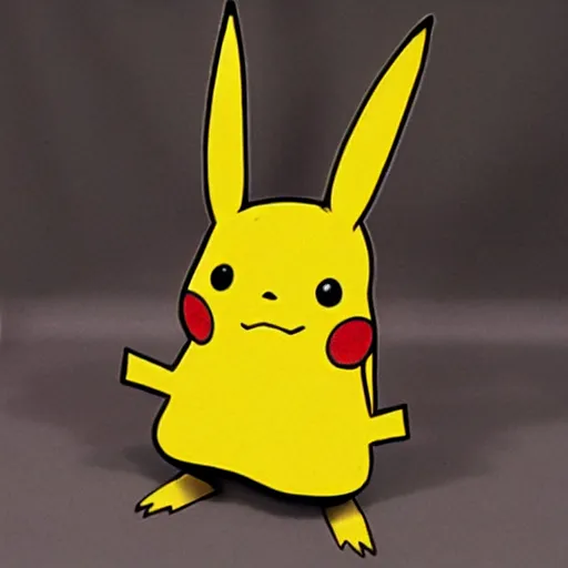 Image similar to Pikachu made out of cardboard