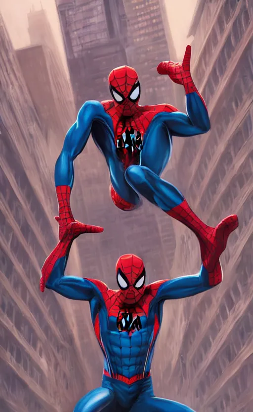 Prompt: Spider-man, highly detailed, digital painting, artstation, standing, full body, facing forward, concept art, smooth, sharp focus, illustration, art by arthur adams and ross tran, in the style of krenz cushart and ilya kuvshinov, oil on canvas, high definition digital art, 8k, volumetric lighting