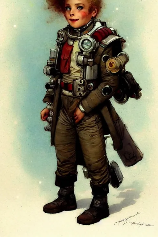 Prompt: ( ( ( ( ( 2 0 5 0 s retro future 1 0 year boy old super scientest in space pirate mechanics costume full portrait. muted colors. ) ) ) ) ) by jean - baptiste monge!!!!!!!!!!!!!!!!!!!!!!!!!!!!!!