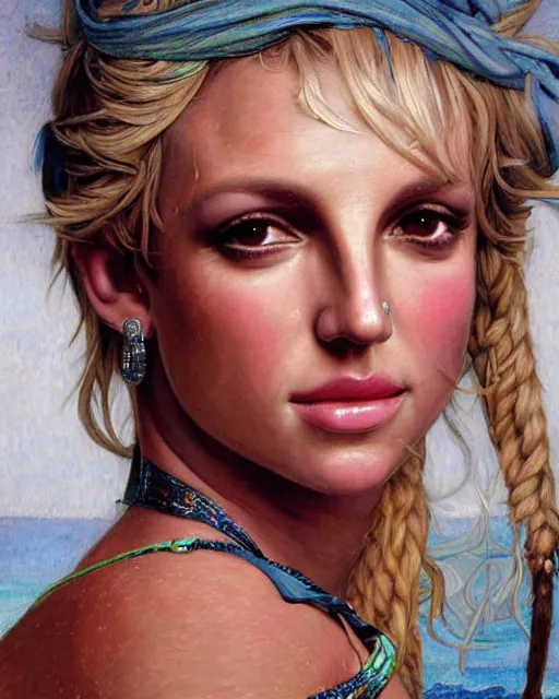 Prompt: close up of britney spears, with colourful intricate, by edgar maxence and caravaggio and michael whelan and delacroix style, artistic, intricate drawing, light brazen, realistic fantasy, extremely detailed and beautiful aesthetic face, 8 k resolution, dramatic lighting